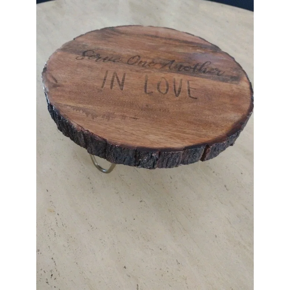 Rustic Brown Natural Live Edge Wooden Cake Cupcake Stand Party Event Decorations